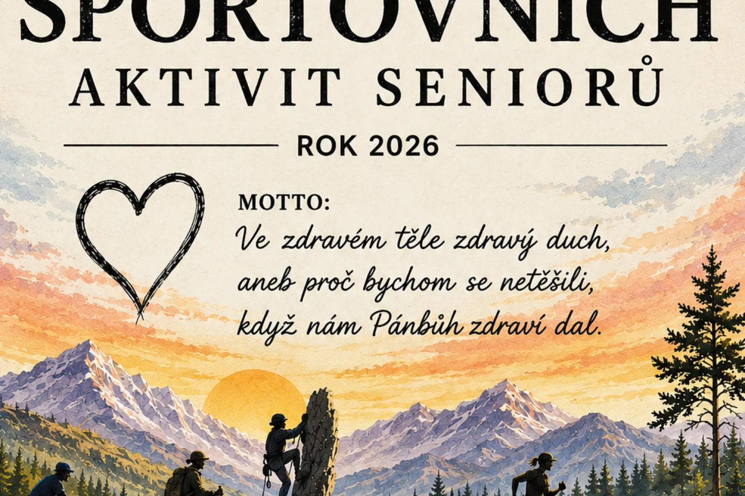 <p align="center" style="text-align: left;"><em>„Motto“: Ve zdravém těle zdraví duch, aneb proč bychom se netěšili,&nbsp;</em><em>když nám Pánbůh zdraví dal.</em></p><p align="center" style="text-align: left;"><strong>Termín: 6.7 &nbsp; - &nbsp; &nbsp;10.7 &nbsp; 2026 &nbsp;&nbsp;</strong>&nbsp; &nbsp; &nbsp; &nbsp; &nbsp; &nbsp; &nbsp; &nbsp; &nbsp; &nbsp; &nbsp; &nbsp; &nbsp;</p><p><strong>Náplň:</strong> Pohybové aktivity a prvky pobytu v přírodě. (cyklistika, chůze, základy lezení (stěna, skály) biatlonu, orientačního běhu, jízdy na lodích a vaření a poznávání přírody.</p><p><strong>Lektoři:</strong> Jindřich Tryzna Mgr., František Kavan náčelník KHS (lezecký klub), Aneta Podsedníčková Ing. garant programu, koordinátorka, propagace</p><p>Partneři: KHS Jilemnice, Klub biatlonu Jilemnice, Bezva běžky, Kulturní a společenský dům Jilm, Městská knihovna Jilemnice, Klub Niké, Lesy ČR, HS Krkonoše, restaurace U Stadionu.</p><p><strong><span style="color: rgb(51, 51, 51); font-family: Arial, Helvetica, sans-serif; font-size: 14px; font-style: normal; font-variant-ligatures: normal; font-variant-caps: normal; font-weight: 400; letter-spacing: normal; orphans: 2; text-align: start; text-indent: 0px; text-transform: none; widows: 2; word-spacing: 0px; -webkit-text-stroke-width: 0px; white-space: normal; background-color: rgb(255, 255, 255); text-decoration-thickness: initial; text-decoration-style: initial; text-decoration-color: initial; display: inline !important; float: none;">Fotografování: Vladimír Václ Ing. video záznam. Radek Mendřický kuchař.</span>Základna: Kulturní dům Jilm.</strong></p><p><strong>Podmínky účasti</strong>: Fyzická zdatnost, psychická odolnost, chuť a zájem poznávat nové, na vlastní odpovědnost. Doporučení vhodné pojištění výhodou.</p><p><strong>Stravování</strong>: Tři dny zajišťuje pořadatel, zbývající dva dny nutné vlastní občerstvení.</p><p><strong>Počet osob</strong>: Omezen vzhledem k bezpečnosti a potřebě materiálu na 10 účastníků.</p><p>Co s sebou: Oblečení vhodné na sportovní a pohybové aktivity v přírodě, včetně pláštěnky a kvalitní sportovní obuv. Pro zájemce o cyklistiku kolo včetně helmy. Helma bude potřebná i na lezení na skále. Potřeby na koupání a obuv do vody, hole. Osobní potřeby, lahev na pití, kelímek, nožík, baťoh, miska (ešus), lžíce, vidlička.</p><p>Propagace: Stránky městské knihovny Jilemnice (diplomy, plakát, fotky, A. Podsedníčková), video Vl. Václ, fotky Fr. Kavan.</p><p><strong>Pořadatel zajištuje</strong>: Sportovní vybavení tj.: Lodě a příslušenství (pádla, vesty) dopravu na vodu, lezecké potřeby (lana, sedáky, jistící prvky, lezeckou stěnu), potřeby na biatlon (zbraně, střelivo, terče, střelnici, dalekohled) potřeby na OB (mapy), stravování na tři dny (potraviny, potřeby na přípravu) místa a prostory na aktivity, hradí potřebné jízdné na akce. Vstupné, odborné vedení, bezpečnost a propagaci.</p><p><strong>Cena: 2500,- Kč</strong> / osoba na účet: 000000-0627874043/0800 a to včetně přihlášky do 15. června 2026. &nbsp;Ve zprávě pro příjemce nutné zadat jméno přihlášeného.</p><p>Závěr: Program je připraven a připravován jako variabilní. Bude přihlédnuto k aktuálnímu počasí a podle dohody s klienty bude pak program realizován. Program má vždy alternativní varianty.</p><p>Případné dotazy je možné na tel. 606 380 520, nebo na <a href="mailto:j.tryzna@seznam.cz">j.tryzna@seznam.cz</a></p><figure data-component="Jagu\Sdjilmplugin\Components\Cta" data-property-primarybuttonlink="https://www.sdjilm.cz/storage/app/uploads/public/6a1/420/1fe/6a14201feebcf910187406.docx" data-property-primarybuttontitle="Přihláška ke stažení" data-property-text="Přihláška pro účastníky týdne aktivit pro seniory." data-snippet="cta">&nbsp;</figure><p style="text-align: left;"><em>&nbsp; &nbsp; &nbsp; &nbsp; &nbsp; &nbsp; &nbsp; &nbsp; &nbsp; &nbsp; &nbsp; &nbsp; &nbsp; &nbsp; &nbsp; &nbsp; &nbsp; &nbsp; &nbsp; &nbsp; &nbsp; &nbsp; &nbsp; &nbsp; &nbsp; Těšíme se na příjemných 5. dnů</em></p><p style="text-align: left;">&nbsp;<em>&nbsp; &nbsp; &nbsp; &nbsp; &nbsp; &nbsp; &nbsp; &nbsp; &nbsp; &nbsp; &nbsp; &nbsp; &nbsp; &nbsp; &nbsp; &nbsp; &nbsp; &nbsp; &nbsp; &nbsp;Za instruktory Jindřich Tryzna.</em></p>